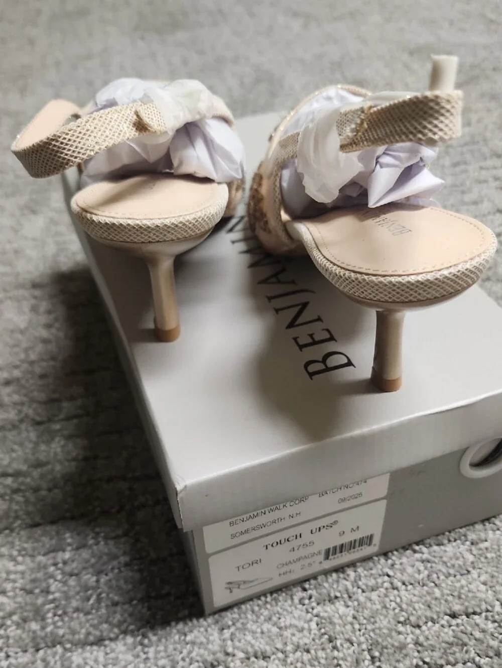 Benjamin Walk Embellished Beige Slingback Heels